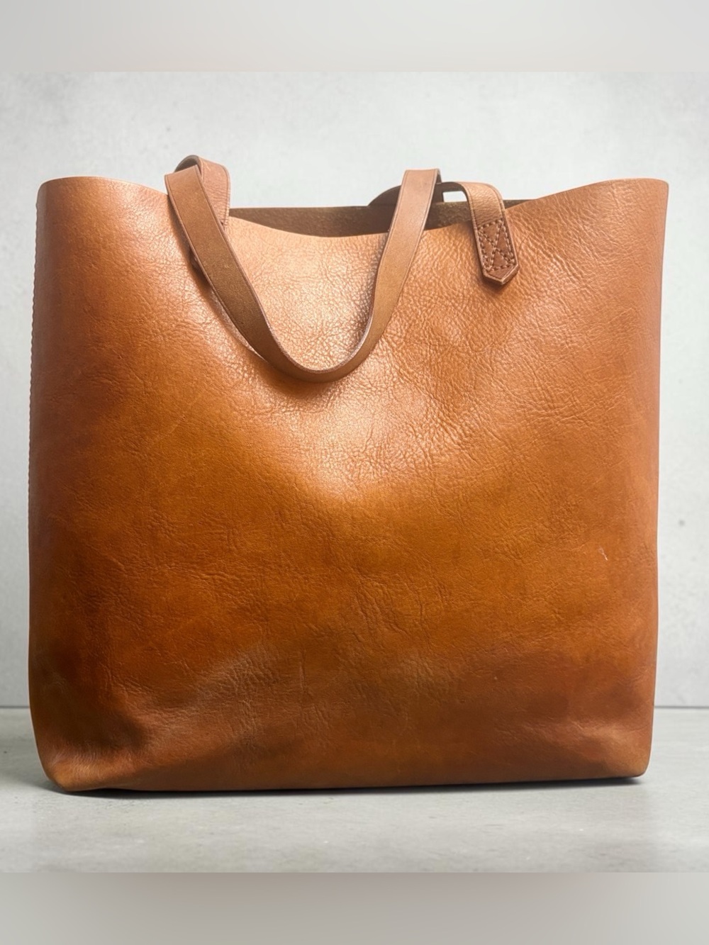Madewell Transport Tote Bag English Saddle Brown Leather Large Work Tote